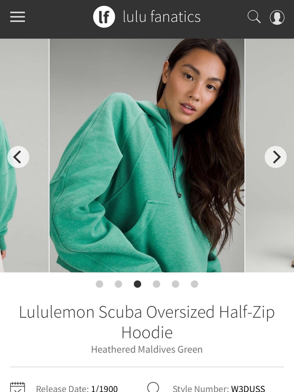 lululemon athletica Scuba Oversized Half-Zip Hoodie — Heathered Maldives Green